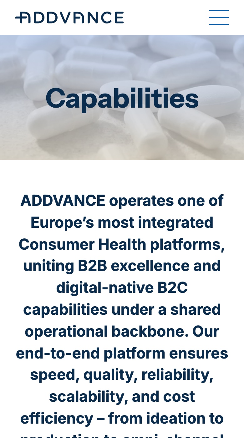 ADDVANCE auf dem Telefon: Capabilities