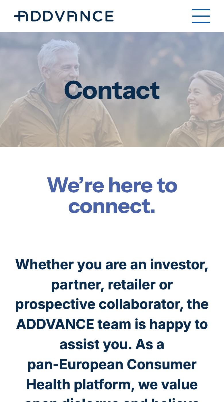 ADDVANCE auf dem Telefon: Contact