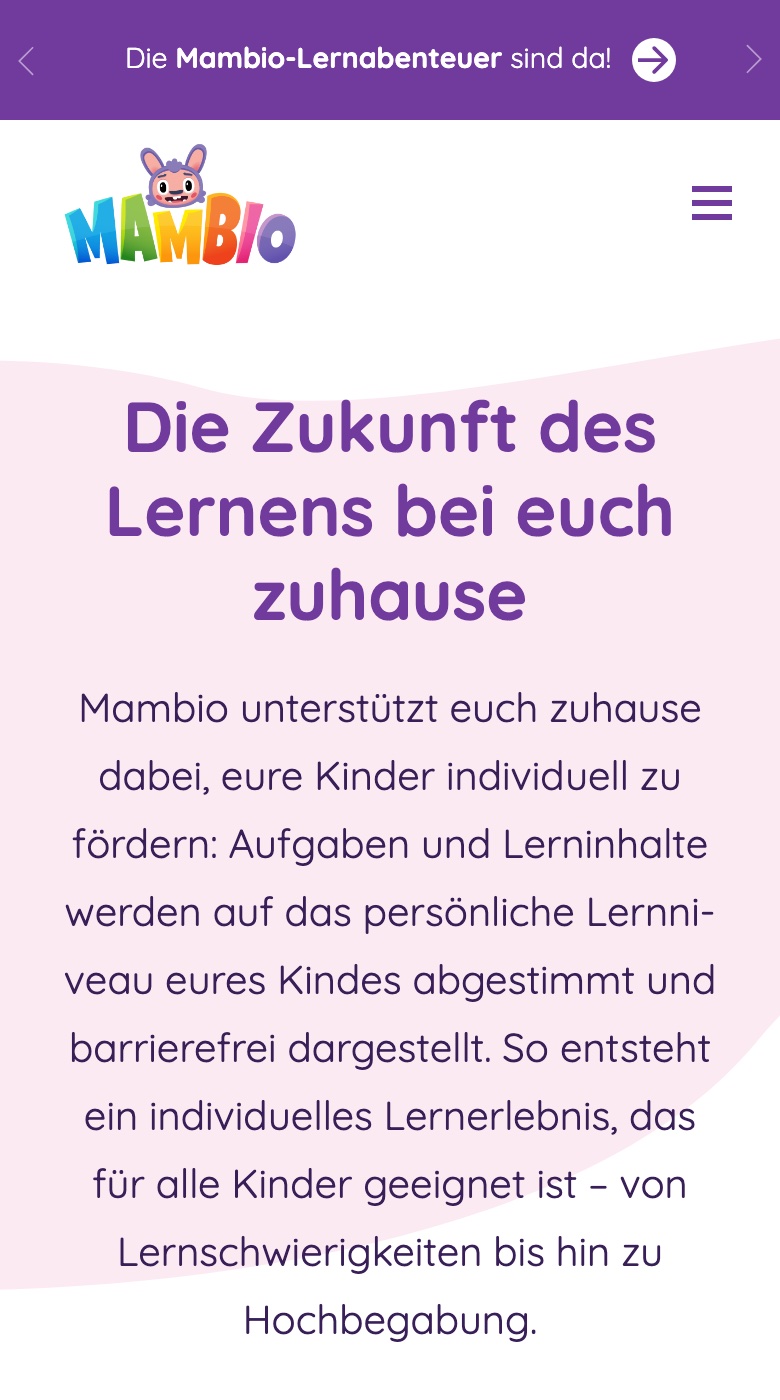 mambio auf dem Telefon: Lernen mit Mambio